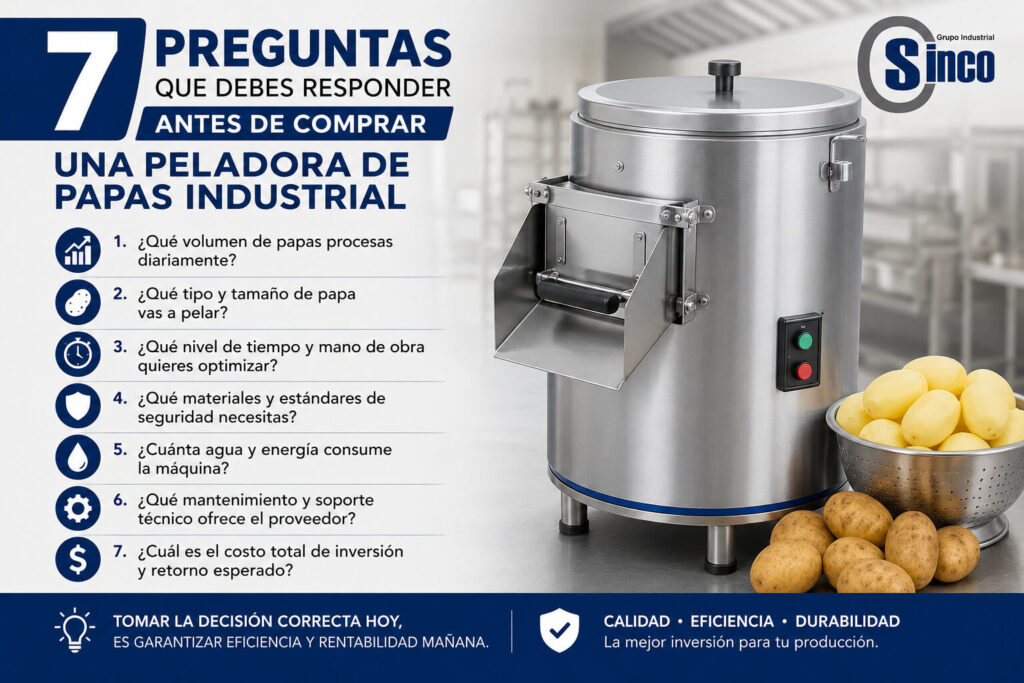 7 preguntas que debes responder antes de comprar una peladora de papas