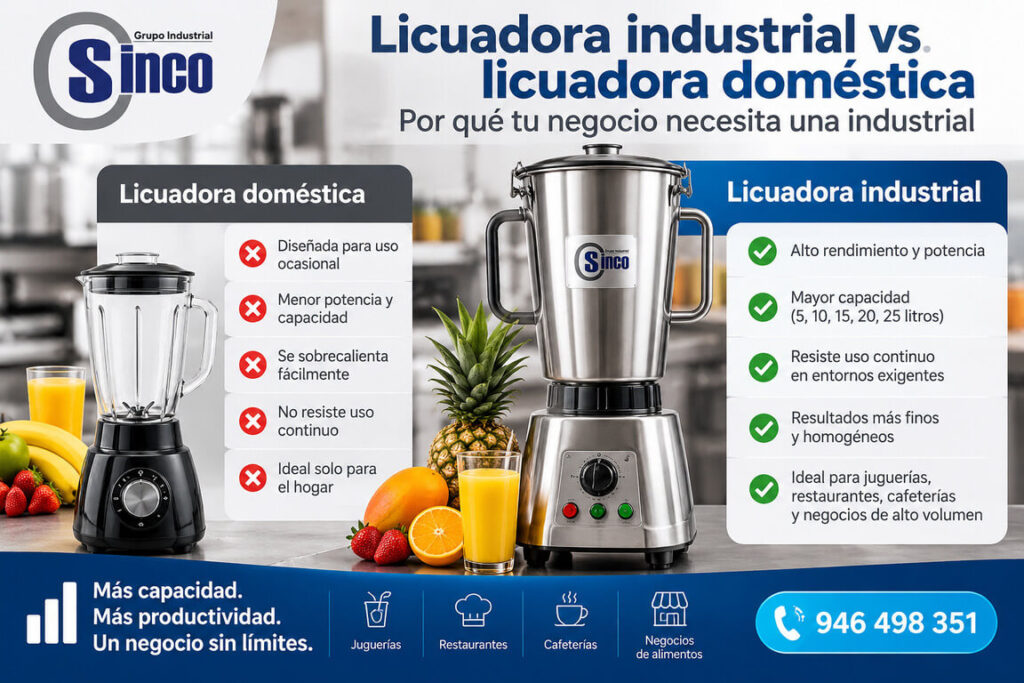 Licuadora industrial vs. licuadora doméstica