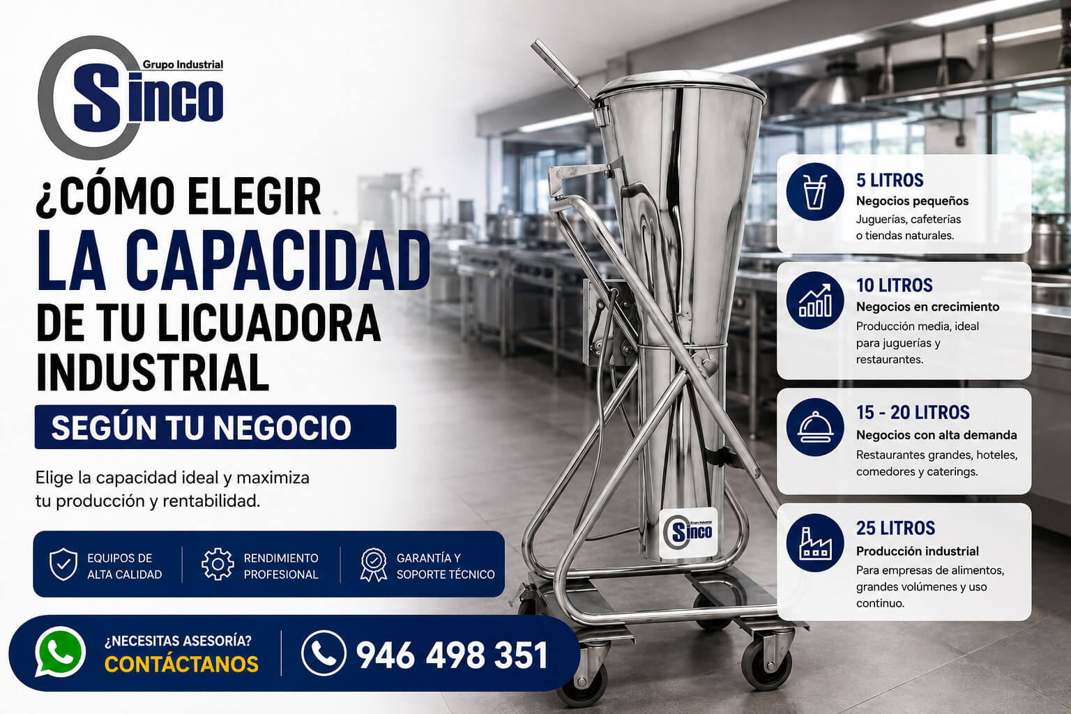 ¿Cómo elegir la capacidad de tu licuadora industrial según tu negocio?