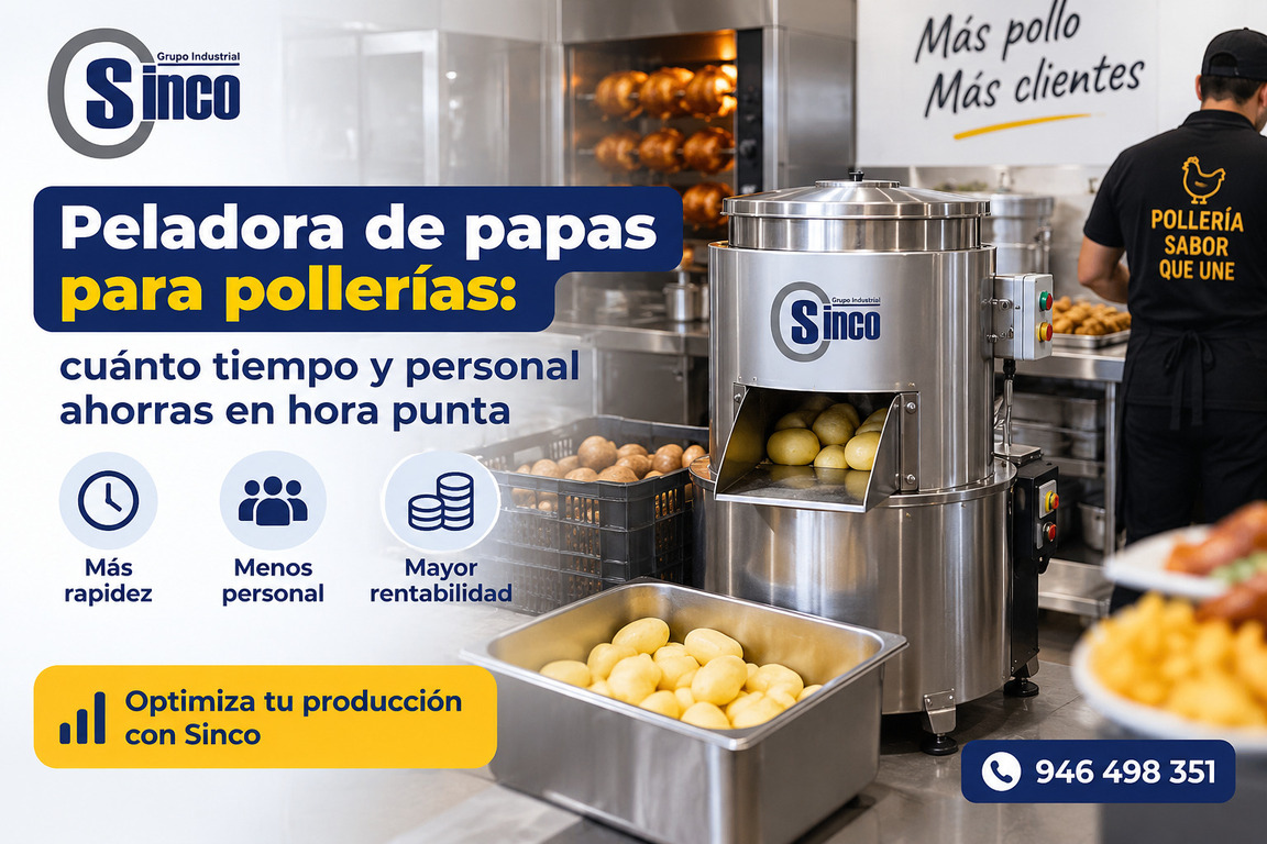 Peladora de papas para pollerías