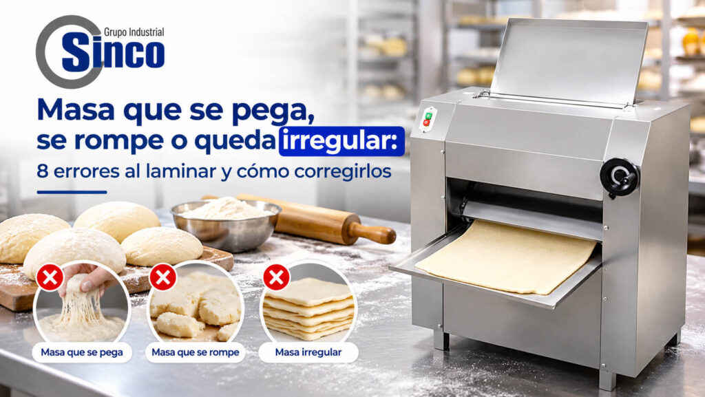 Masa que se pega, se rompe o queda irregular
